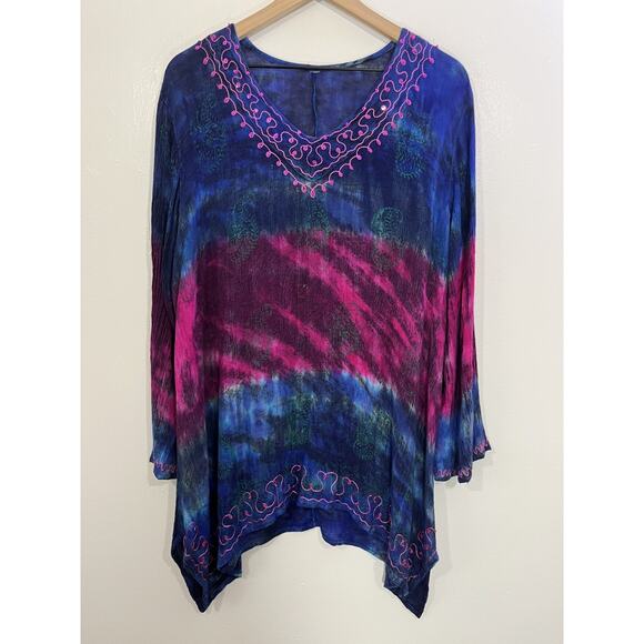 Bohemian Witchy Goblincore Top XL Hippie Festival Gypsy Renaissance Earthy - Picture 3 of 9